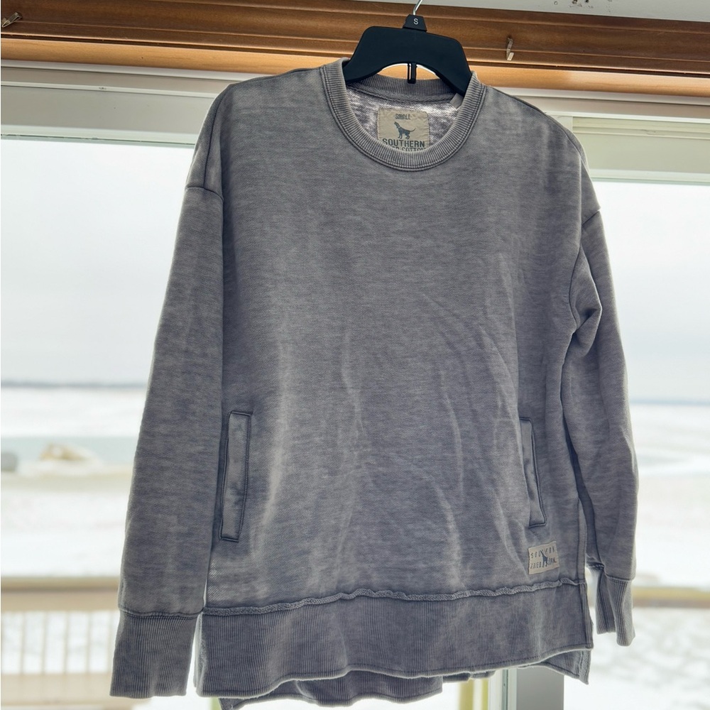 Southern Fried Cotton Gray Crewneck Sweater